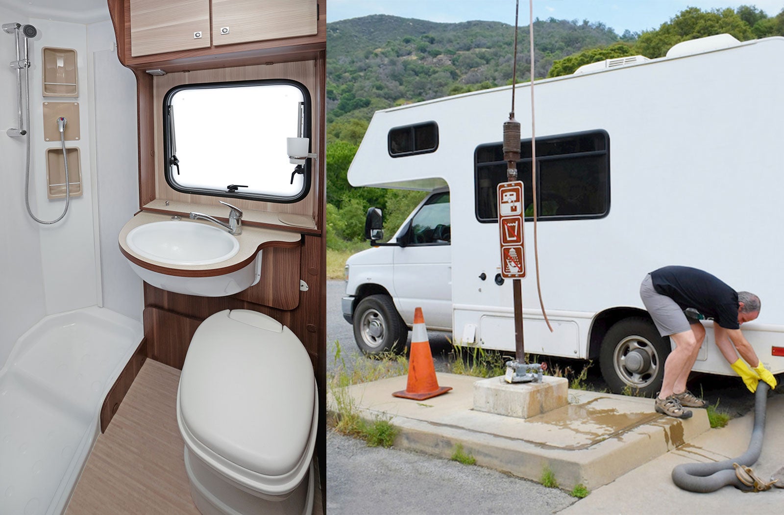 Portable RV/camper toilet and holding tank setup in Greensburg, Pennsylvania